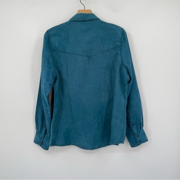Legacy Falls Faux Suede Western Top Blue Size Medium H24 - Picture 4 of 6